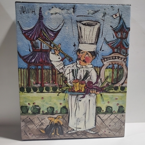 Joanna signed Chef canvas Art Japan sushi chopsticks temple 8 X 10 wall picture - Picture 1 of 8